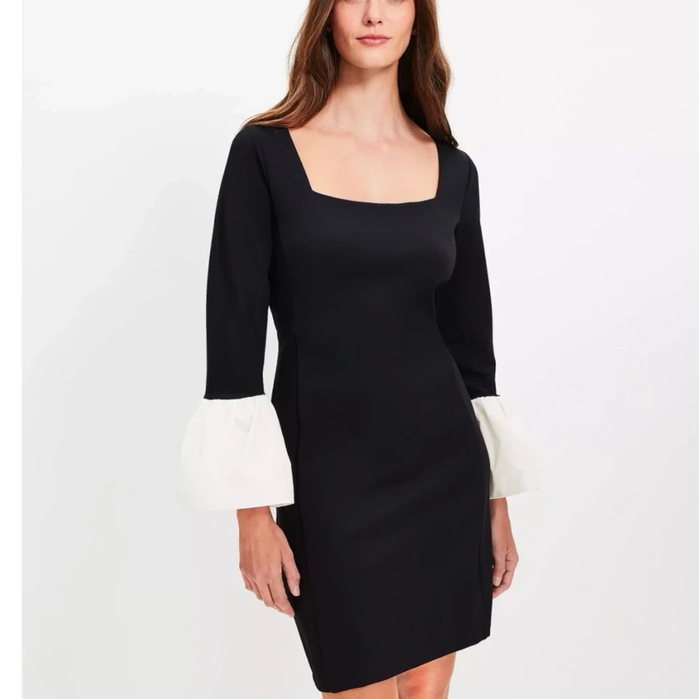 NWT LOFT Flounce Cut Ponte Mini Dress - XSP - Picture 2 of 6